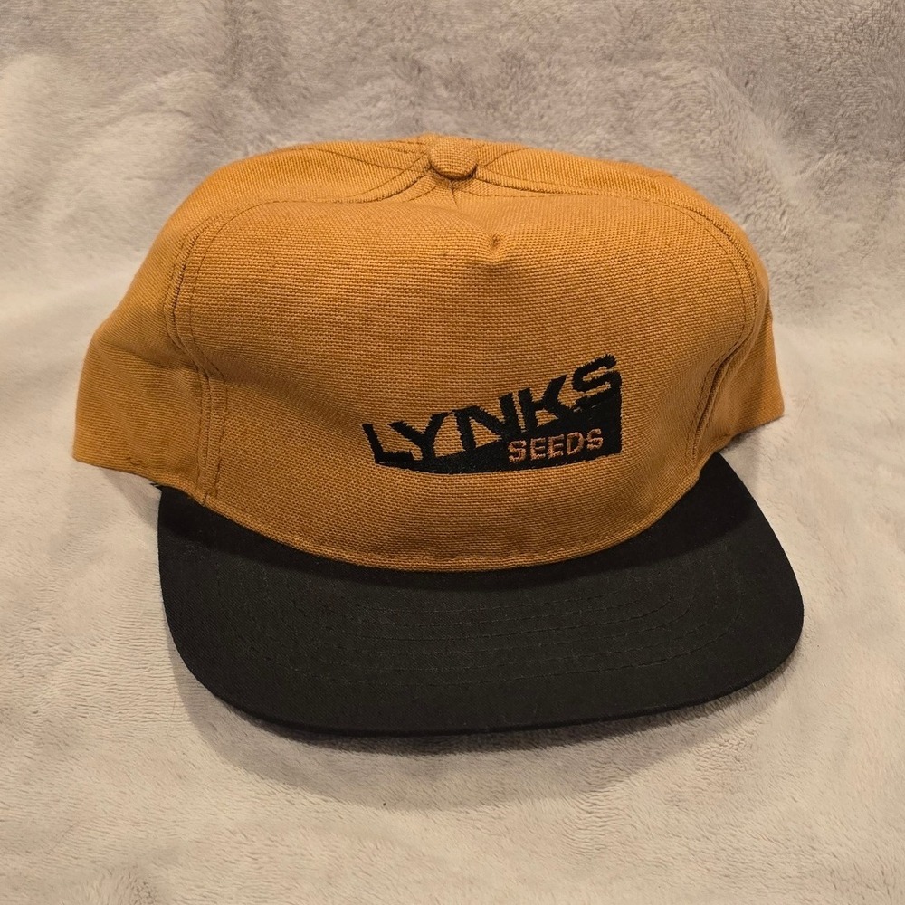 Lynks Seeds Snapback‎ Hat Cap Brown Black Trucker Style Baseball Vintage